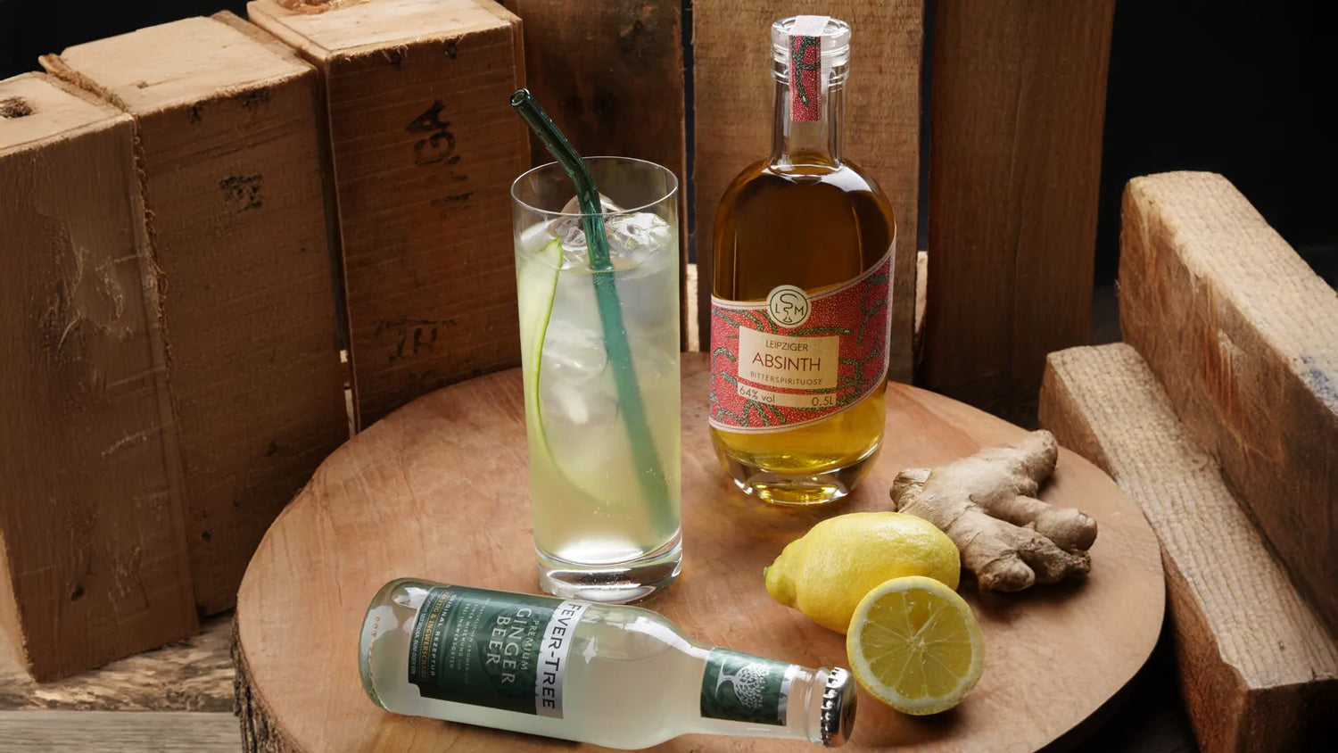 Absinth mit Ginger Beer: Ein würziger Highball mit Kräutercharakter