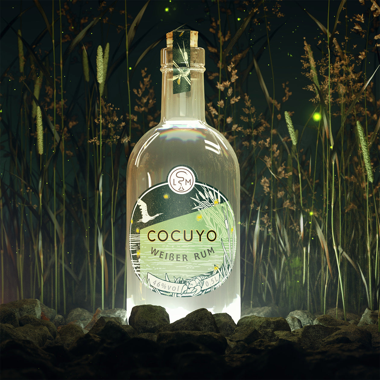 Cocuyo Weißer Rum bei Nacht