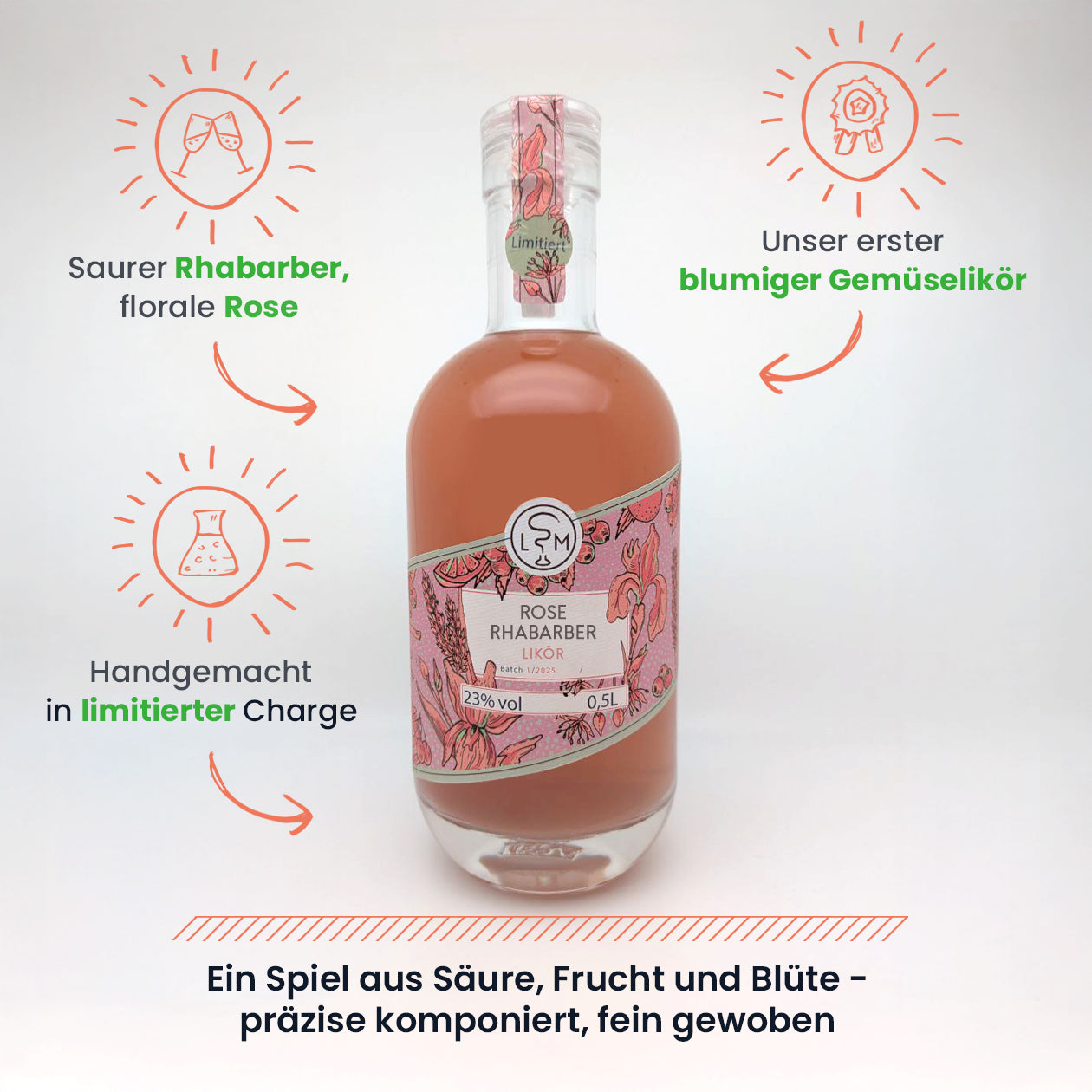 Rose-Rhabarber Likör