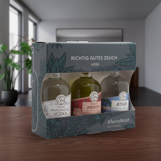 Tasting Set Herb 3 x 50 ml (MANUFAKTUR Vodka, ABSINTH, AETHER Gin)