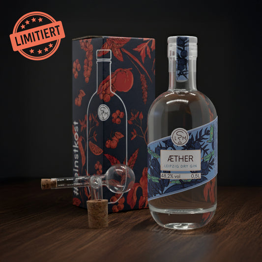 ÆTHER Gin Geschenkset mit Verpackung + Ausgießer