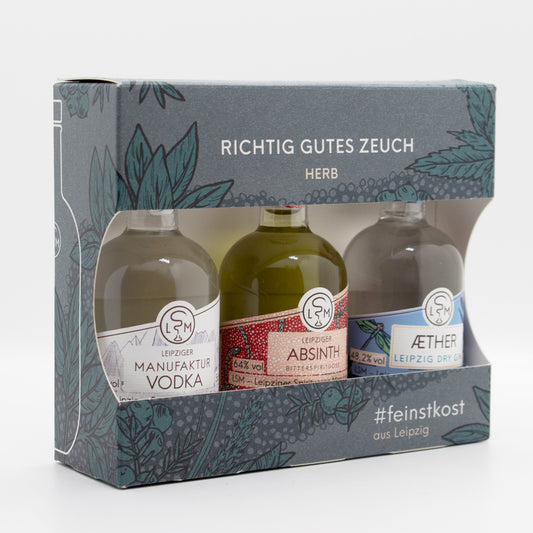 Tasting Set Herb 3 x 50 ml (Absinth, Manufaktur Vodka, AEther Gin)