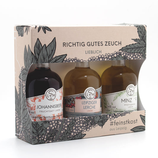 Tasting Set Lieblich 3 x 50 ml (Minz°9, Leipziger Lerche, Johannisbeer)