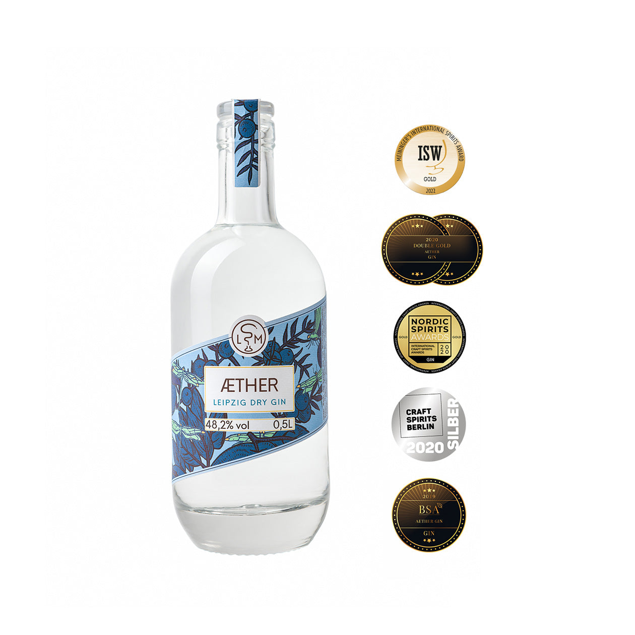 ÆTHER | Leipzig Dry Gin | 500 ml | 48,2 % vol