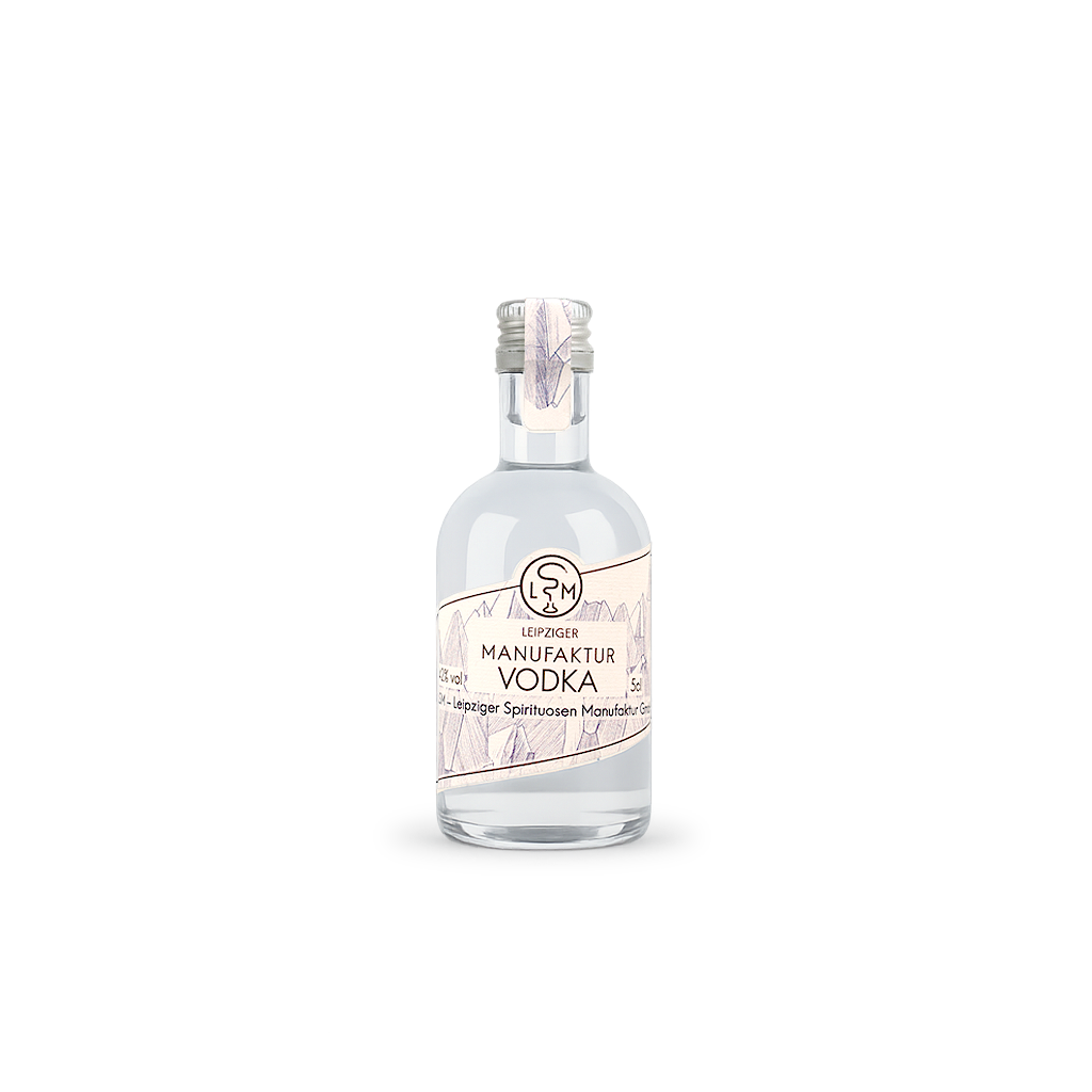 Manufaktur Vodka in der 50 ml Miniaturflasche der Leipziger Spirituosen Manufaktur